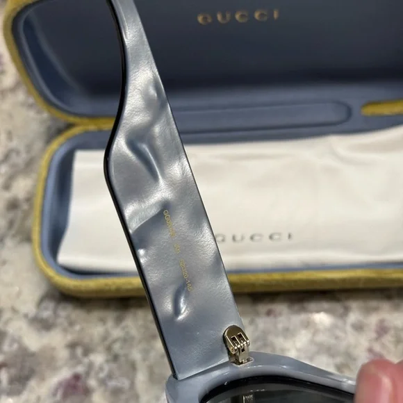 Gucci Oval Black Pearl Sunglasses